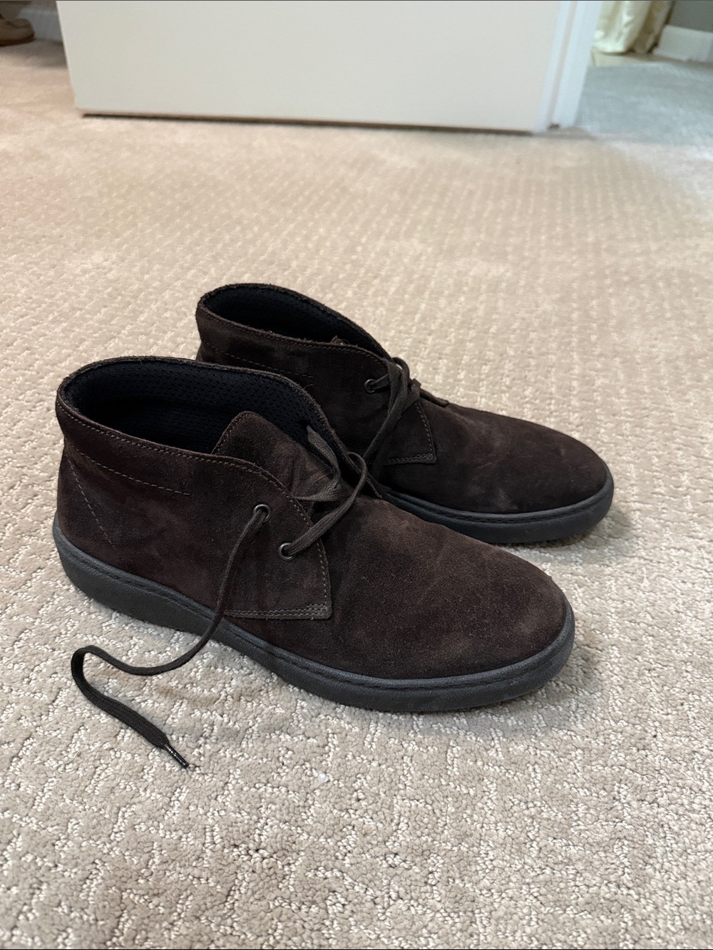 Men's Suede Chukka Boots in Dark Brown - Lace-Up Comfort Made in Italy